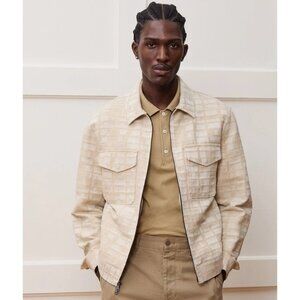 Todd Snyder Textured Linen Cotton Station Jacket in Cream, size Large